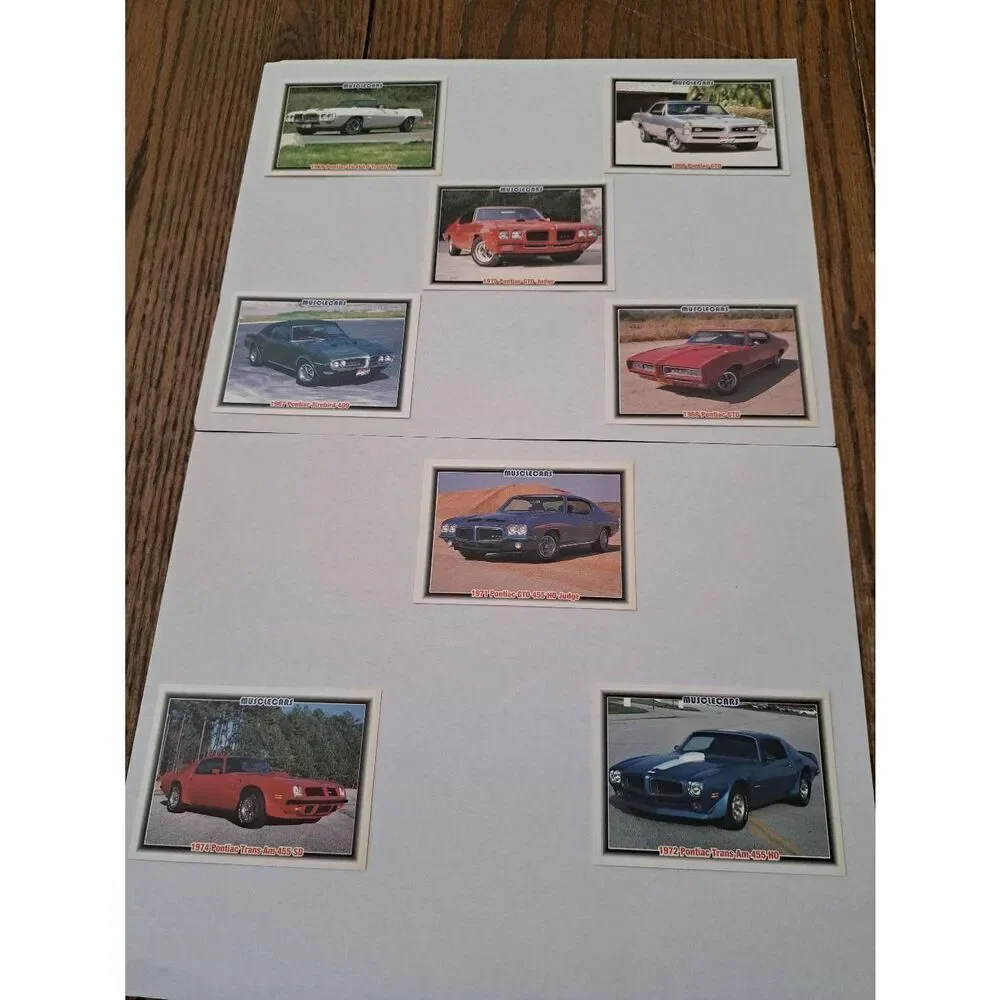 Vintage 1992 Collect A Card Musclecar Trading Cards Lot of 8 Pontiac Car Cards
